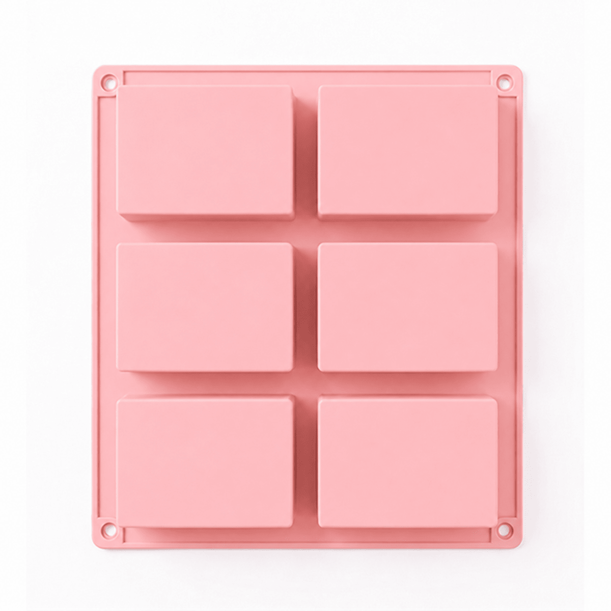 Molde Rectangular de Silicón Para Jabón - Molde para Jabones Artesanales - 6 cavidades - Rosa - Candle Craft
