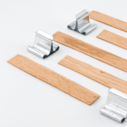 Pabilo de Madera para Velas - 10×60 mm - Mecha de Madera con Fichas - Candle Craft