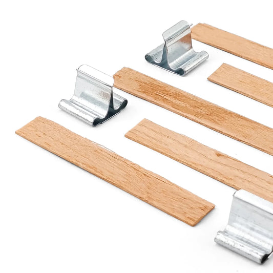 Pabilo de Madera para Velas - 10×60 mm - Mecha de Madera con Fichas - Candle Craft