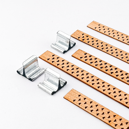 Pabilo de Madera para Velas - Diseño Ranurado Huecos - 10×150 mm - Mecha de Madera con Fichas - Candle Craft