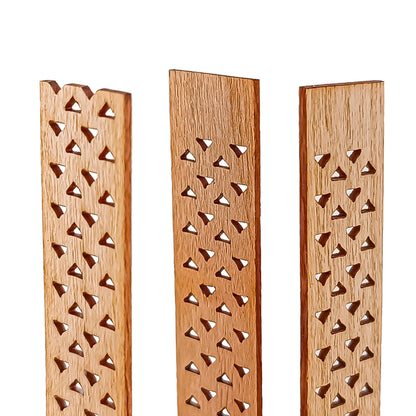 Pabilo de Madera para Velas - Diseño Ranurado Huecos - 12.5×150 mm - Mecha de Madera con Fichas - Candle Craft