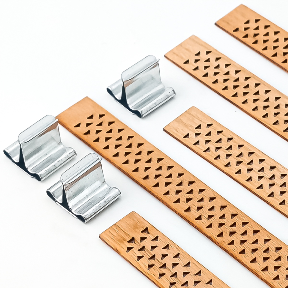 Pabilo de Madera para Velas - Diseño Ranurado Huecos - 12.5×150 mm - Mecha de Madera con Fichas - Candle Craft