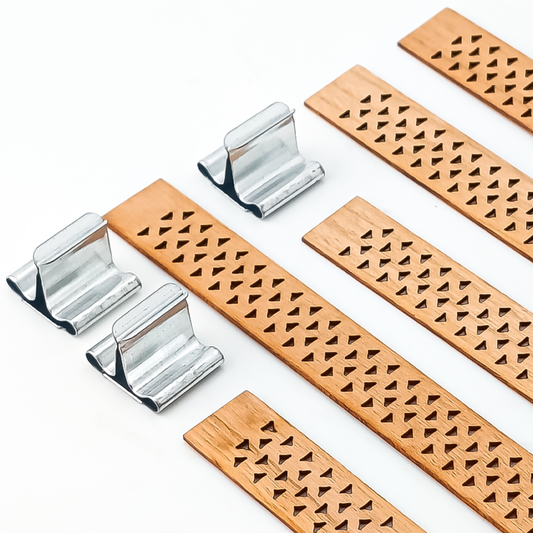 Pabilo de Madera para Velas - Diseño Ranurado Huecos - 12.5×150 mm - Mecha de Madera con Fichas - Candle Craft