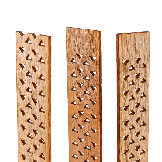 Pabilo de Madera para Velas - Diseño Ranurado Huecos - 15×150 mm - Mecha de Madera con Fichas - Candle Craft