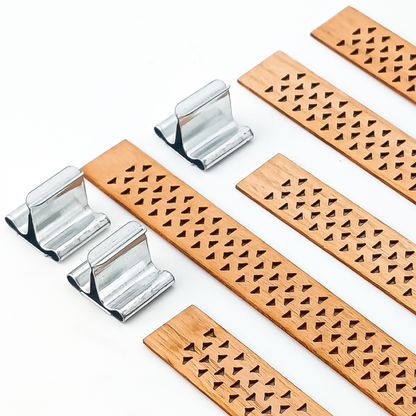 Pabilo de Madera para Velas - Diseño Ranurado Huecos - 15×150 mm - Mecha de Madera con Fichas - Candle Craft