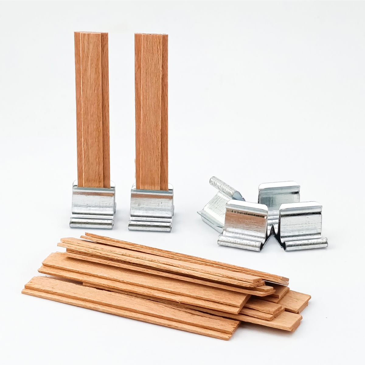Pabilo de Madera para Velas - Doble 10×60 mm - Mecha de Madera con Fichas - Candle Craft