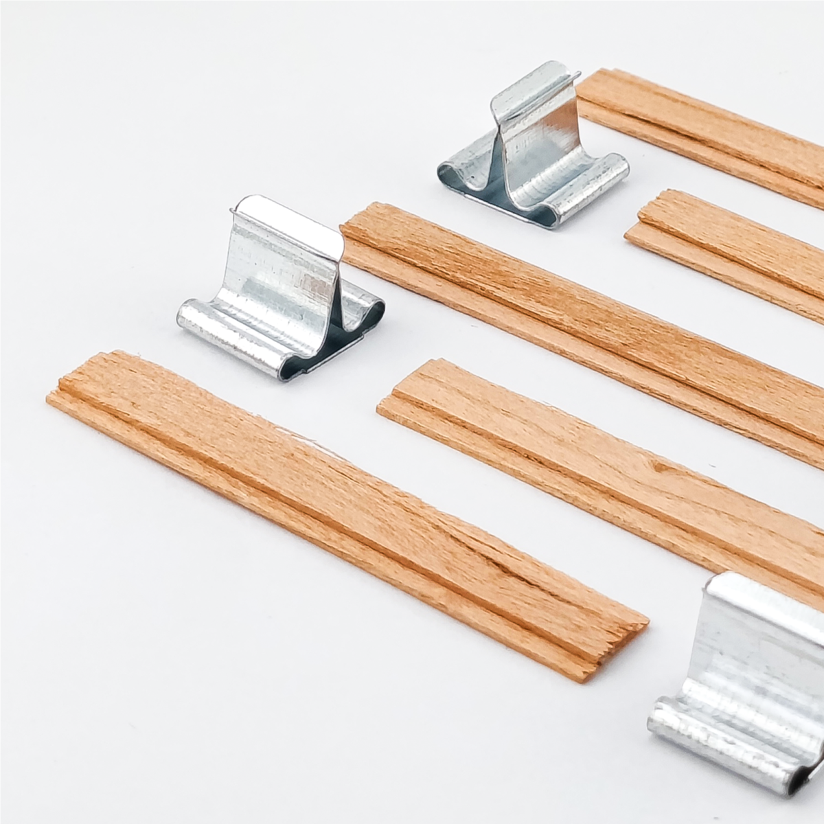 Pabilo de Madera para Velas - Doble 10×60 mm - Mecha de Madera con Fichas - Candle Craft