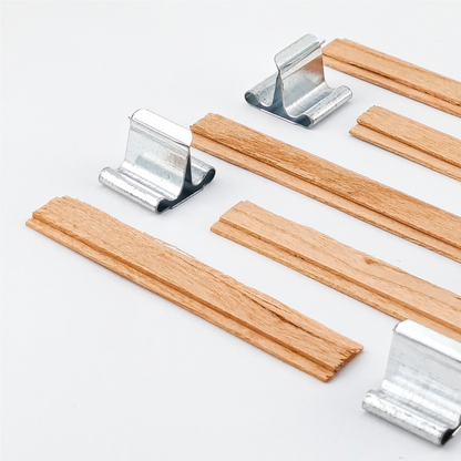 Pabilo de Madera para Velas - Doble 10×60 mm - Mecha de Madera con Fichas - Candle Craft