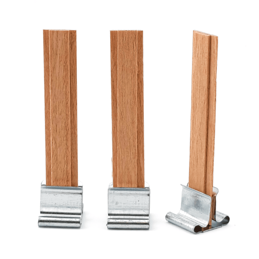 Pabilo de Madera para Velas - Doble 10×60 mm - Mecha de Madera con Fichas - Candle Craft