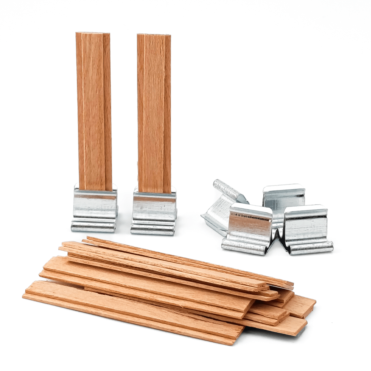 Pabilo de Madera para Velas - Doble 10×60 mm - Mecha de Madera con Fichas - Candle Craft