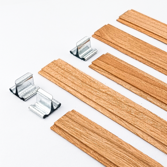 Pabilo de Madera para Velas - Doble 16×150 mm - Mecha de Madera con Fichas - Candle Craft