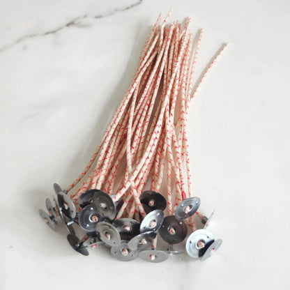 Pabilos con alma de algodón | Mechas encerados con ficha | Calibre 32 - Candle Craft