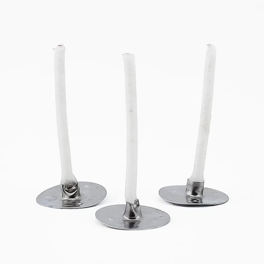 Pabilos Mini de 3 cm con alma de papel para Velas de Té | Mechas encerados con ficha | Calibre 8 - Candle Craft