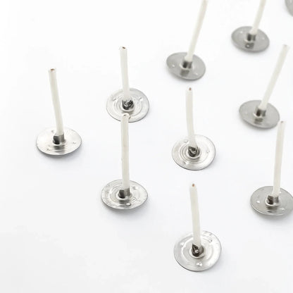 Pabilos Mini de 3 cm con alma de papel para Velas de Té | Mechas encerados con ficha | Calibre 8 - Candle Craft