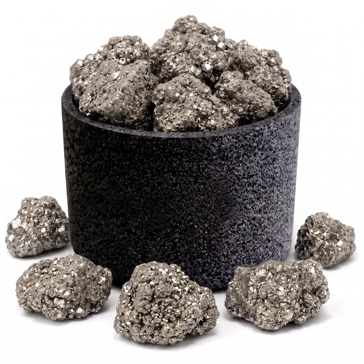 Pirita Natural Grande– Piedra Plateada de Protección y Abundancia para Velas y Decoración - Candle Craft