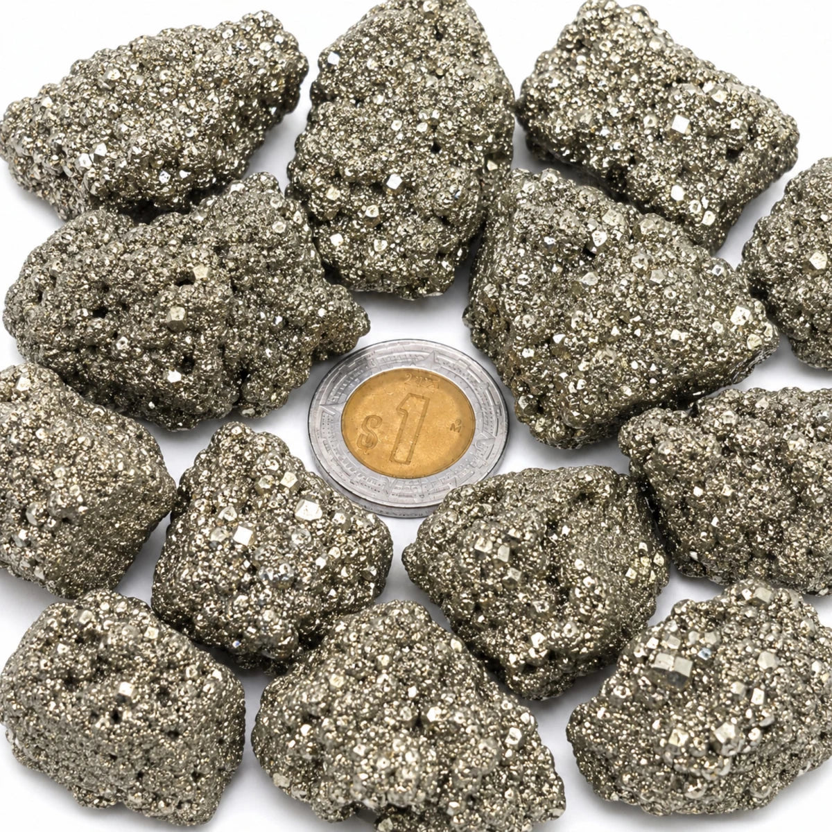 Pirita Natural Grande– Piedra Plateada de Protección y Abundancia para Velas y Decoración - Candle Craft