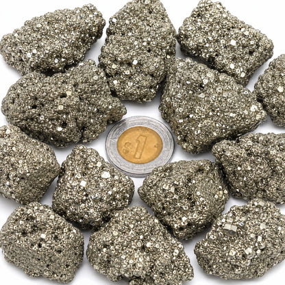 Pirita Natural Grande– Piedra Plateada de Protección y Abundancia para Velas y Decoración - Candle Craft