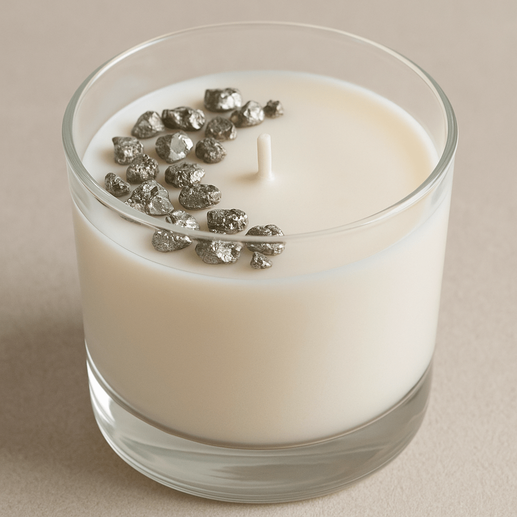 Pirita Natural – Piedra Plateada de Protección y Abundancia para Velas y Decoración - Candle Craft