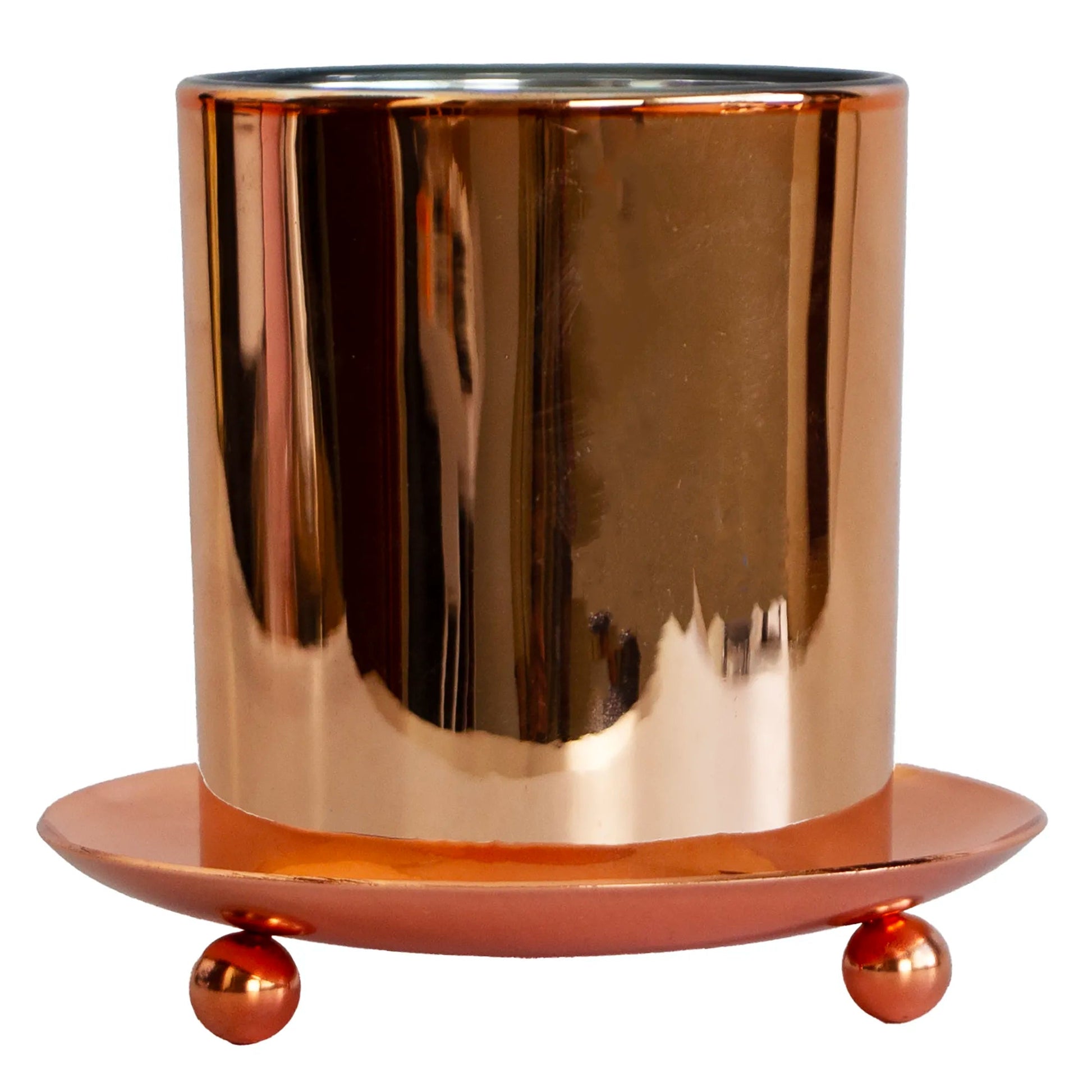 Platos para Velas de Aluminio Oro Rosado Metálico - Candle Craft