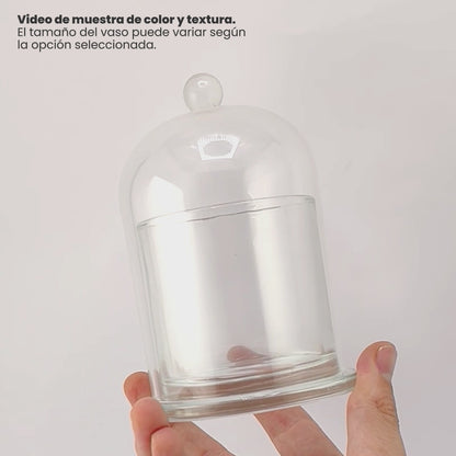 210ml Venecia - Vaso de Vidrio con Campana de vidrio - Frasco Cristal Transparente