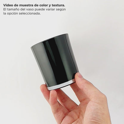 300ml - Mónaco Vaso de vidrio para velas - Frasco Negro Brillante