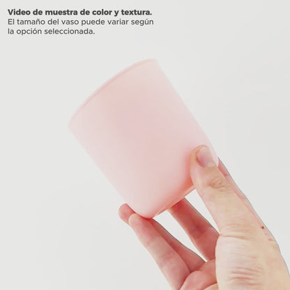 300ml - Valencia Vaso de Vidrio para Velas con Base Redondo - Frasco Rosa Pastel - Mate