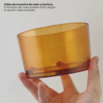 750ml - Mónaco Vaso de vidrio para velas - Frasco Ámbar Transparente