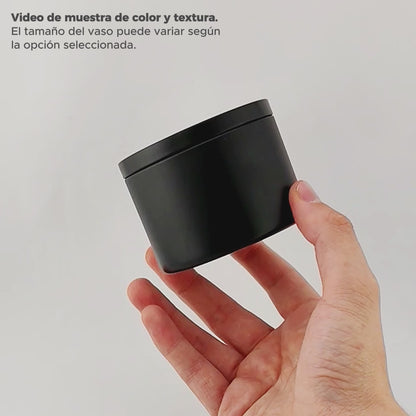 130ml - Tokio Lata de Aluminio Recto para velas - Frasco Negro Mate