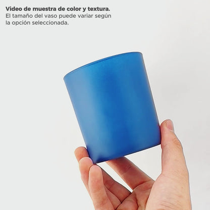 210ml - Mónaco Vaso de vidrio para velas - Frasco Azul Nocturno - Mate