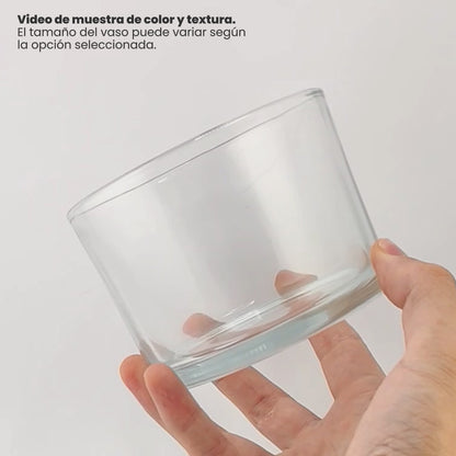 540ml - Mónaco Vaso de vidrio para velas - Frasco Cristal Transparente