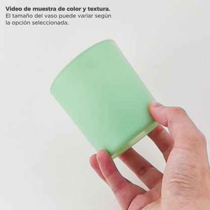 300ml - Mónaco Vaso de vidrio para velas - Frasco Verde Menta - Mate