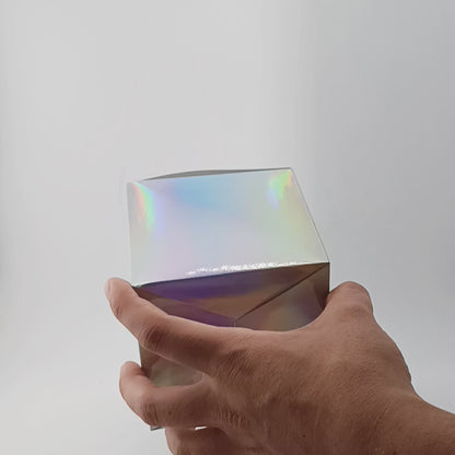 Caja Decorativa Cuadrada para Velas – Plateada Tornasol | Grande 10x10 cm