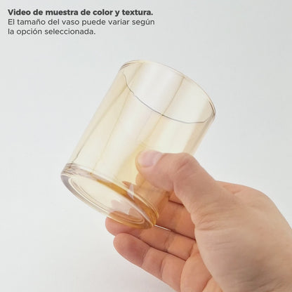 EOL - 210ml - Mónaco Vaso de Vidrio para Velas - Frasco Ámbar Cafe Arcoíris Tornasol