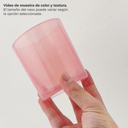 300ml - Mónaco Vaso de vidrio para velas - Frasco Rosa Transparente