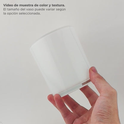 210ml - Mónaco Vaso de vidrio para velas - Frasco Blanco Brillante