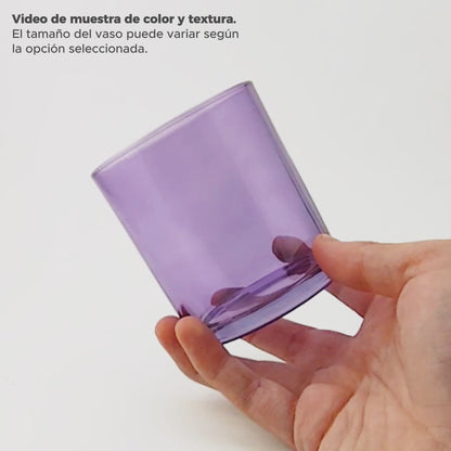 EOL - 300ml - Mónaco Vaso de vidrio para velas - Frasco Morado Transparente