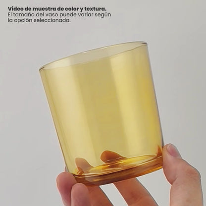 300ml - Mónaco Vaso de vidrio para velas - Frasco Champagne / Caramelo - Transparente
