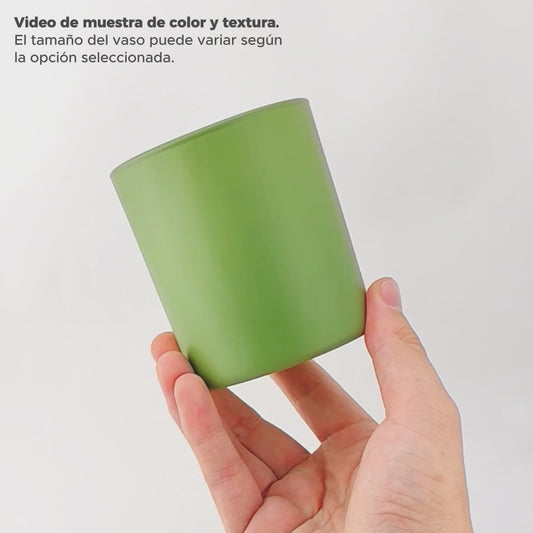 EOL - 450ml - Mónaco Vaso de vidrio para velas - Frasco Verde Salvia Mate