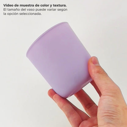 300ml - Valencia Vaso de Vidrio para Velas con Base Redondo - Frasco Lavanda Lila Morado Pastel - Mate
