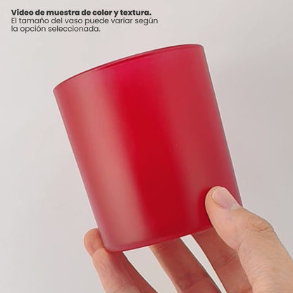 300ml - Mónaco Vaso de vidrio para velas - Frasco Rojo Mate