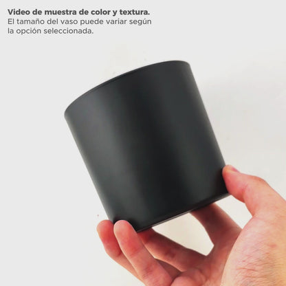 300ml - Mónaco Vaso de vidrio para velas - Frasco Negro Mate