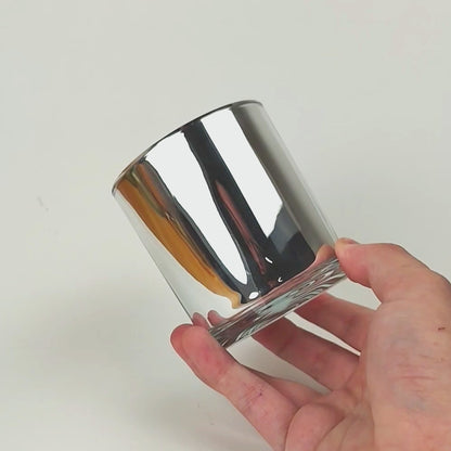 300ml - Mónaco Vaso de vidrio para velas - Frasco Plata Metálico