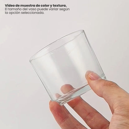 170ml - Mónaco Vaso de vidrio para velas - Frasco Cristal Transparente