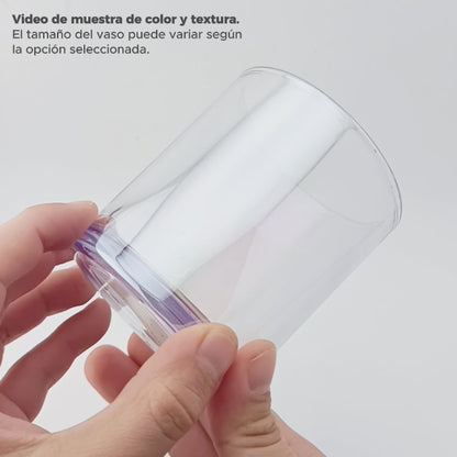 210ml - Mónaco Vaso de vidrio para velas - Frasco Azul Morado Transparente Tornasol