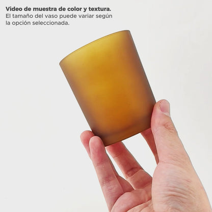 560ml - Mónaco Vaso de vidrio para velas - Frasco Ámbar Café - Satinado