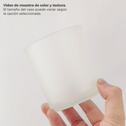 300ml - Mónaco Vaso de vidrio para velas - Frasco Blanco Satinado
