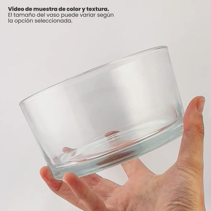1000ml - Mónaco Vaso de Vidrio para Velas Extra Grande - Frasco Cristal Transparente