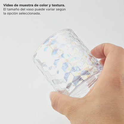 190ml - Oslo Vaso de vidrio con Patrón Hexagonal para velas -  Frasco Transparente Tornasol