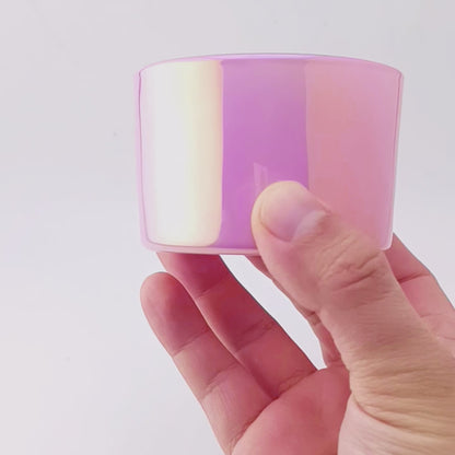 140ml - Mónaco Vaso de Vidrio para Velas - Frasco Rosa Tornasol Arcoíris Brillante