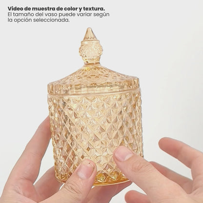 300ml - París Vaso de lujo de vidrio para velas - Frasco Ámbar Champagne Transparente